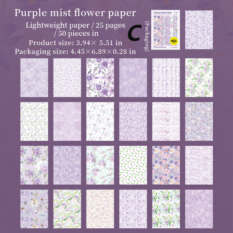 Floral Notes Sticker 50pcs
