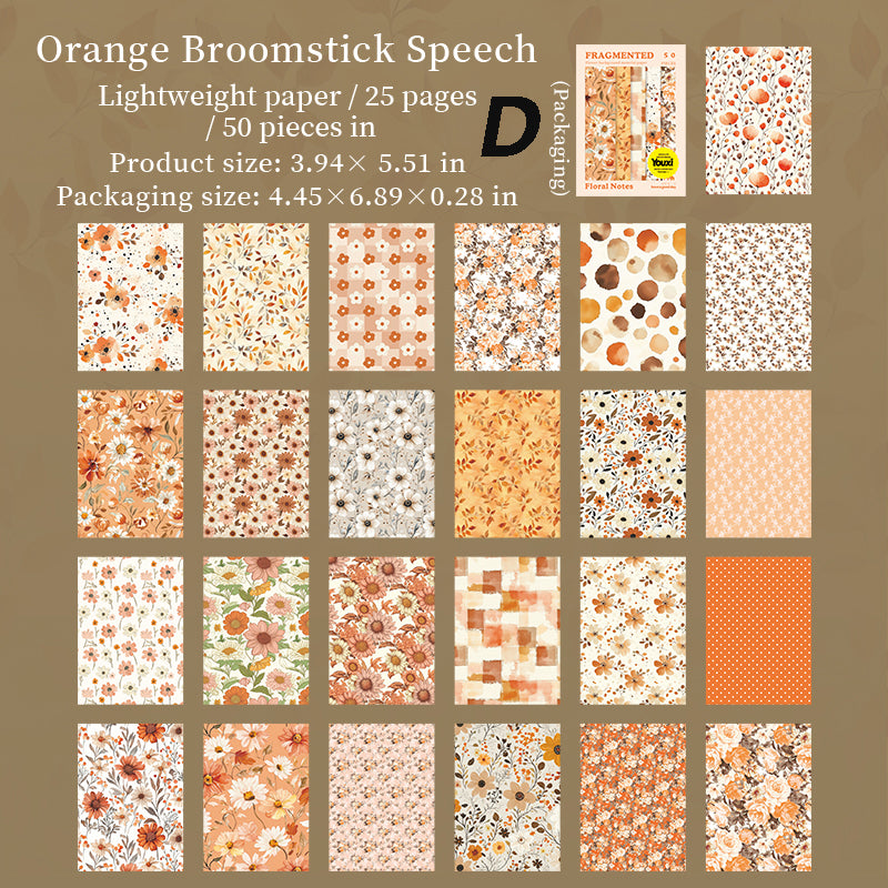 Floral Notes Sticker 50pcs