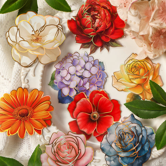 Floral Theme Journal Stickers 10pcs