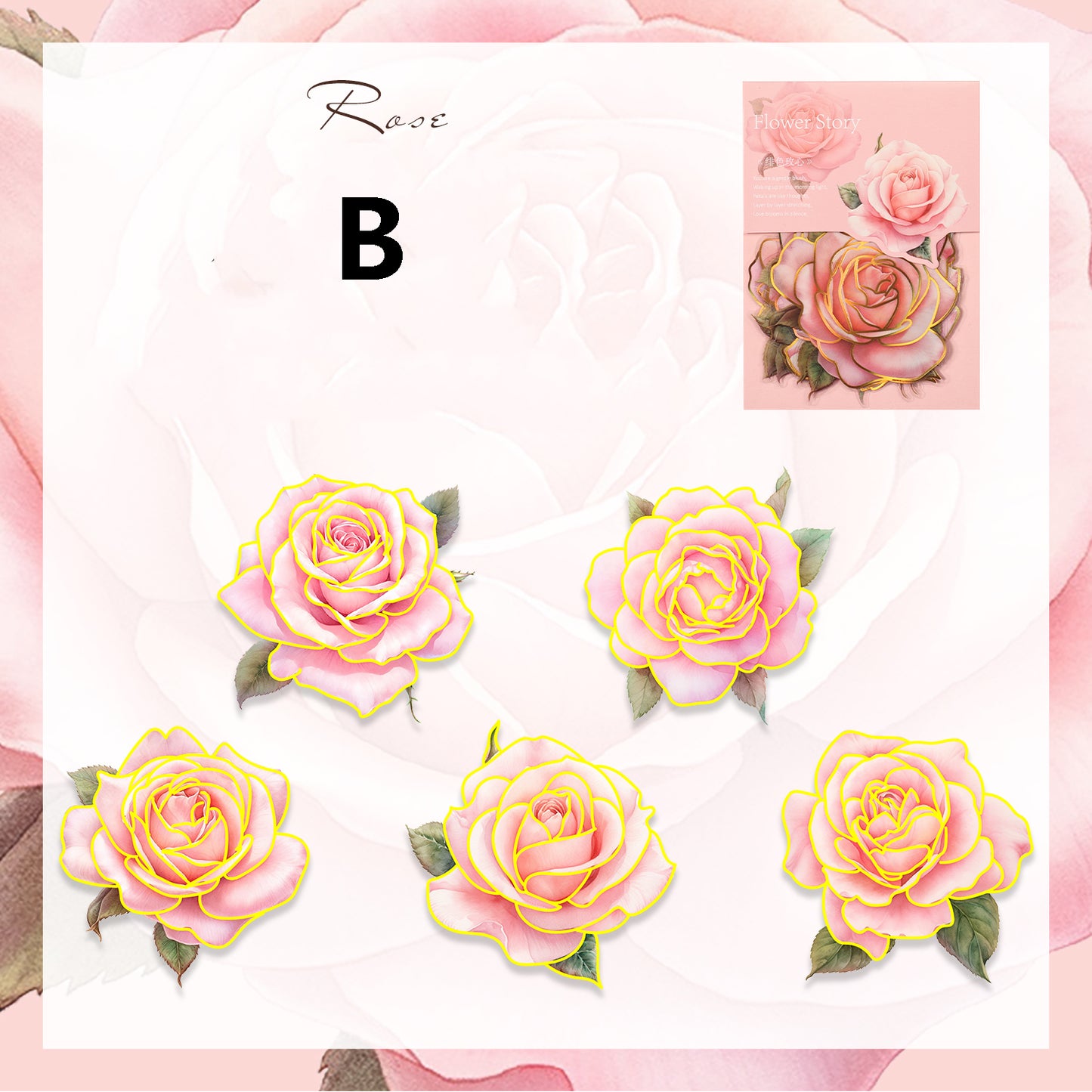 Floral Theme Journal Stickers 10pcs