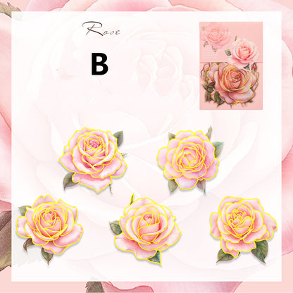 Floral Theme Journal Stickers 10pcs
