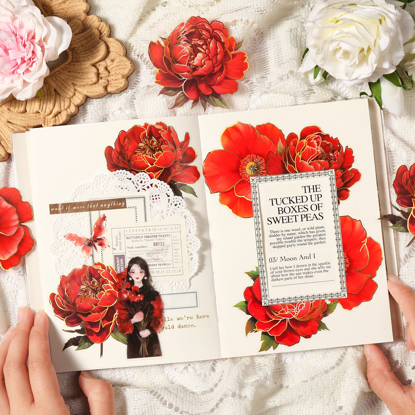 Floral Theme Journal Stickers 10pcs