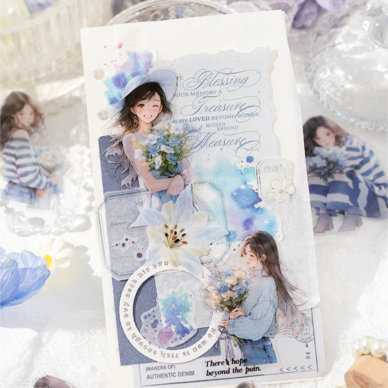 Flower And Girl Sticker 15pcs