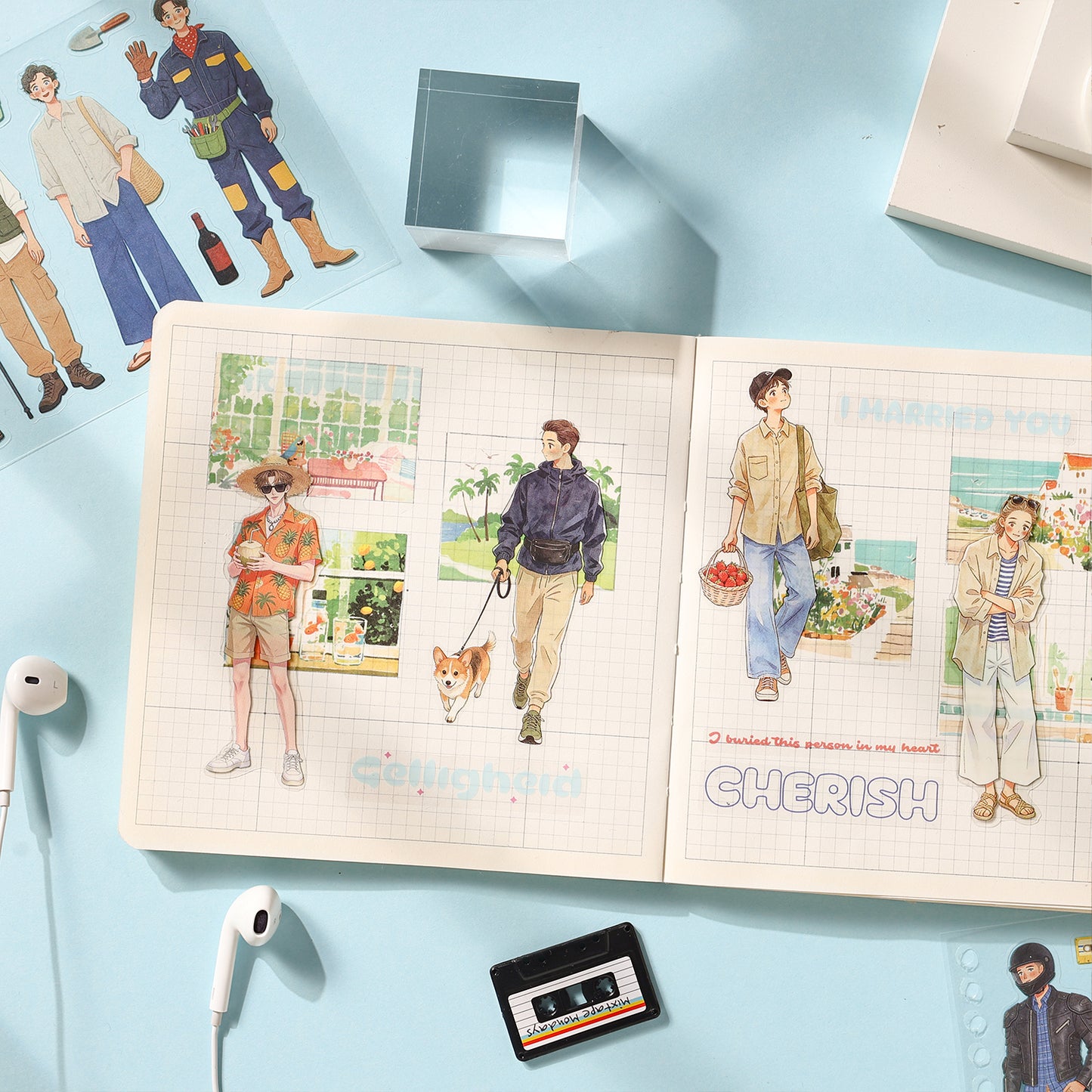 Flower Boys Series Sticker 50pcs