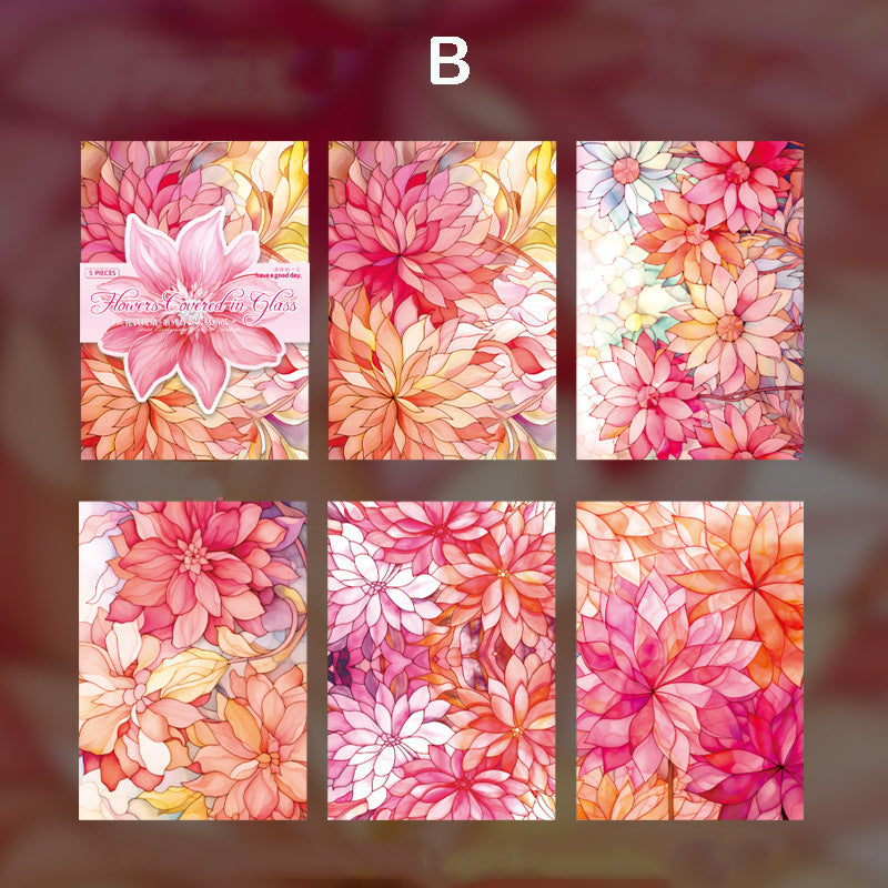Floral Background Stickers 5pcs