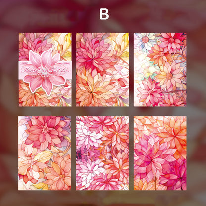 Floral Background Stickers 5pcs