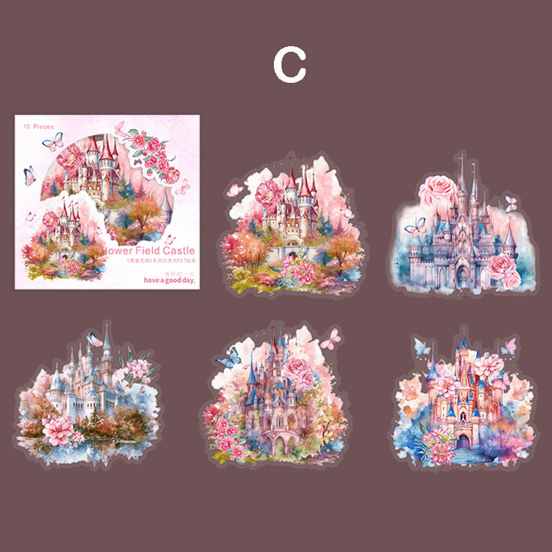 Flower Field Castle Stickers 10pcs