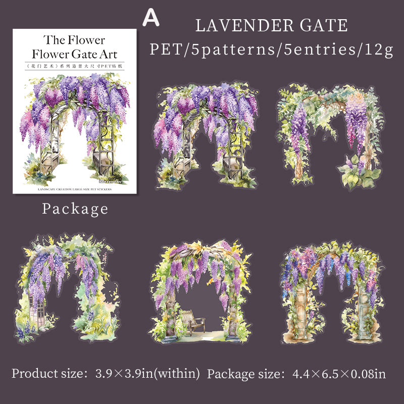 Flower Gate Art Sticker 5pcs