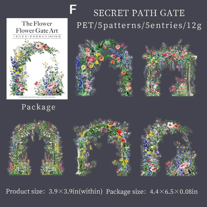Flower Gate Art Sticker 5pcs