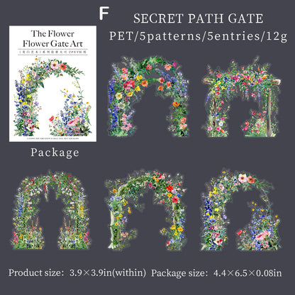Flower Gate Art Sticker 5pcs