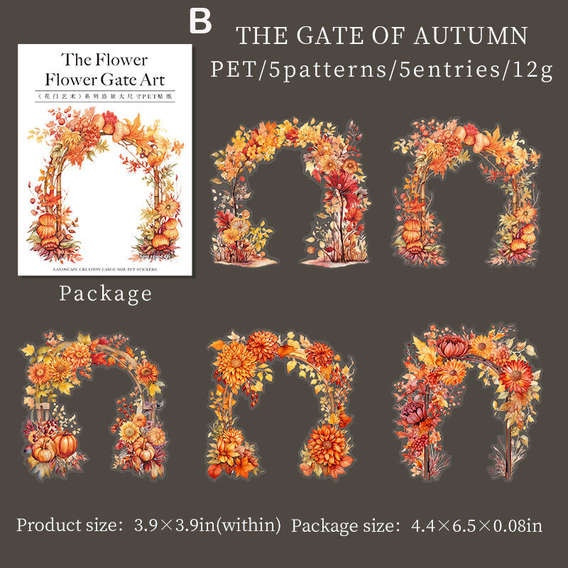 Flower Gate Art Sticker 5pcs