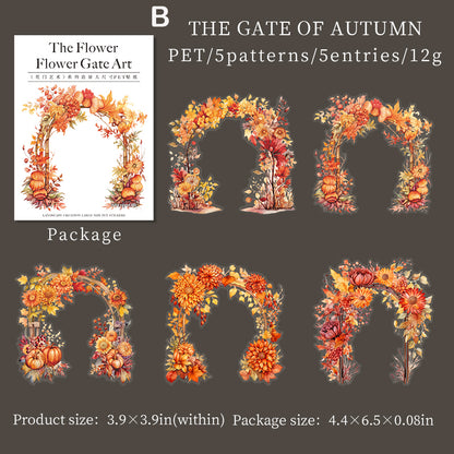 Flower Gate Art Sticker 5pcs