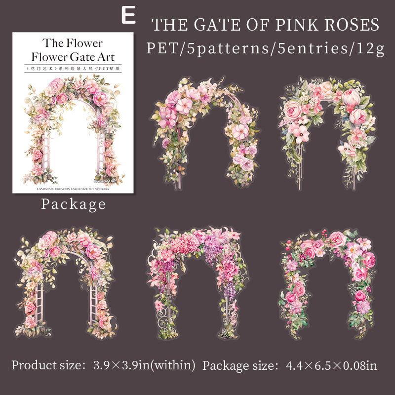 Flower Gate Art Sticker 5pcs