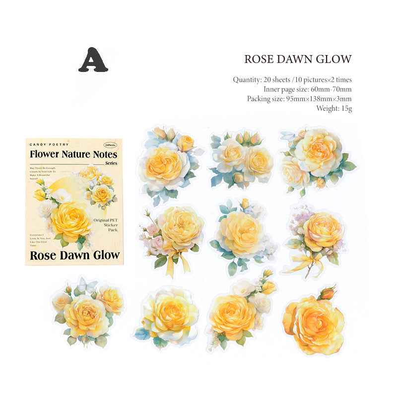 Flower Nature Notes Sticker 20pcs