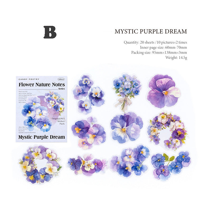 Flower Nature Notes Sticker 20pcs