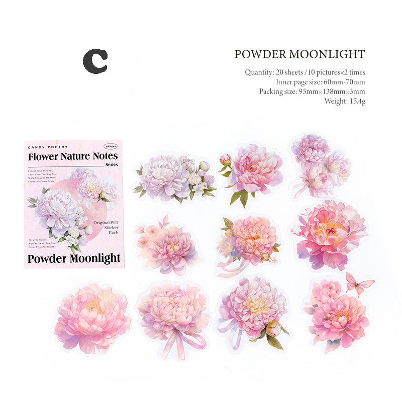 Flower Nature Notes Sticker 20pcs