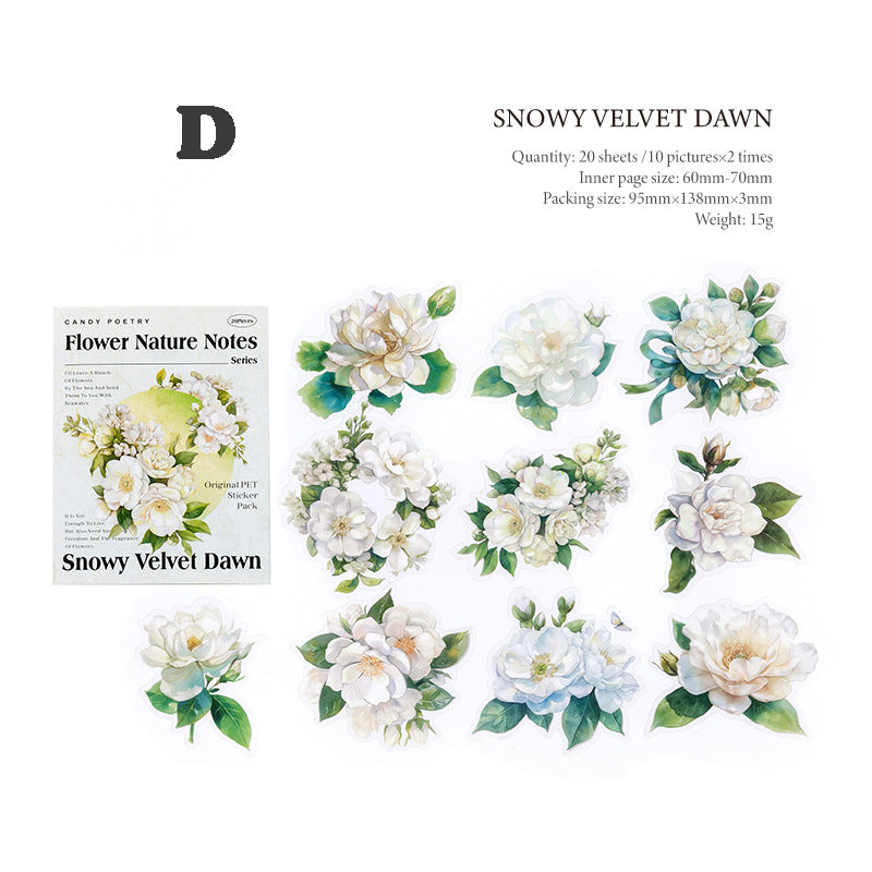 Flower Nature Notes Sticker 20pcs