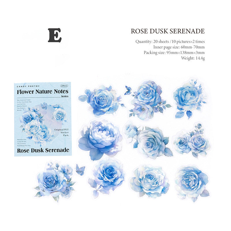 Flower Nature Notes Sticker 20pcs