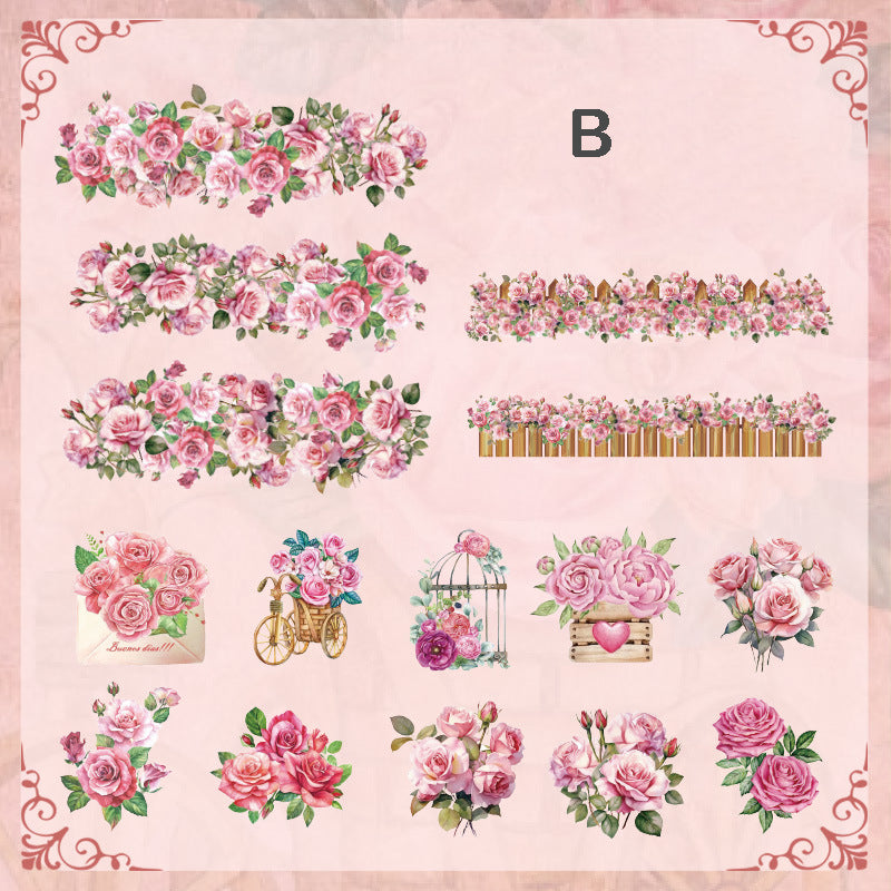 Flower Theme Garden Stickers 30pcs