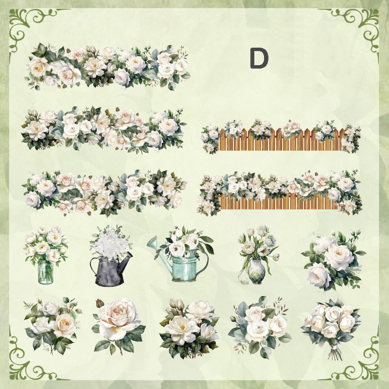 Flower Theme Garden Stickers 30pcs