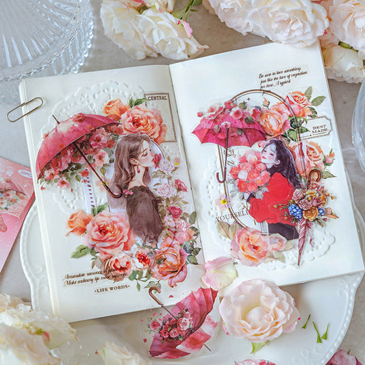 Flower Umbrella Sticker 20pcs