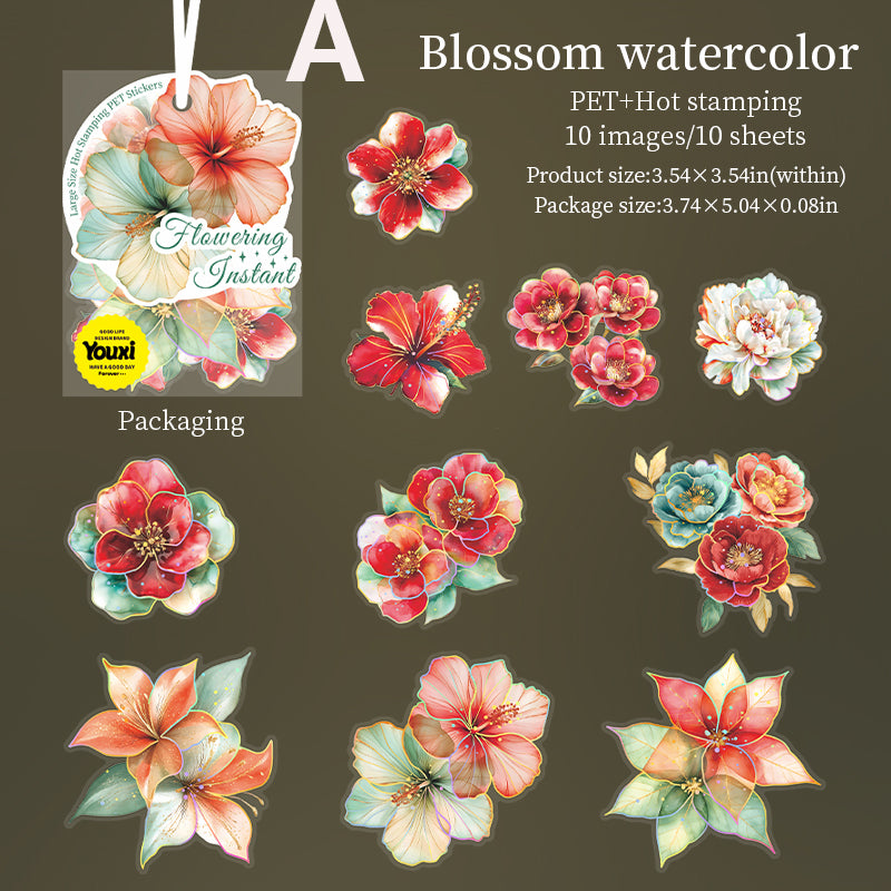Flowering Instant Sticker 10pcs