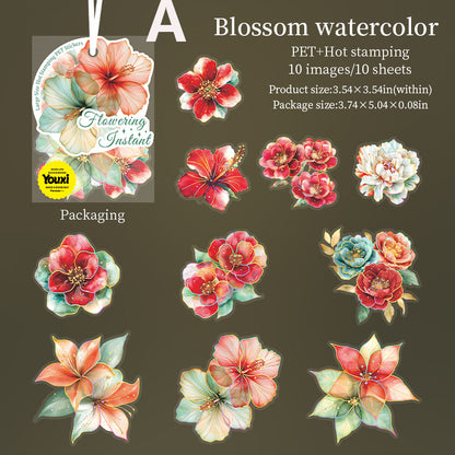 Flowering Instant Sticker 10pcs