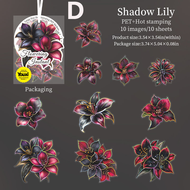 Flowering Instant Sticker 10pcs