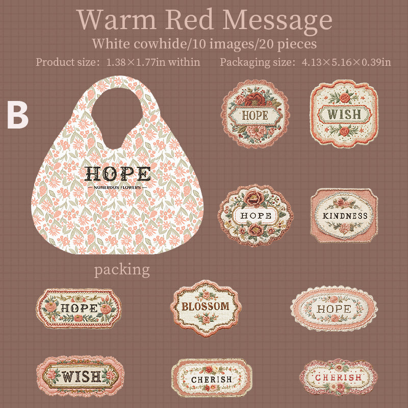 Flowers Embroider Sticker 10pcs