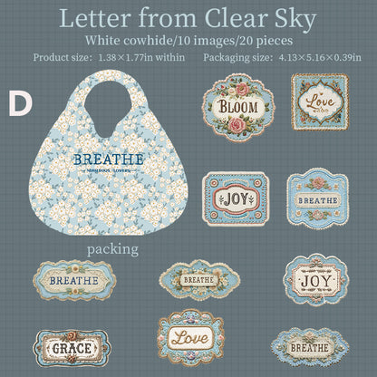 Flowers Embroider Sticker 10pcs