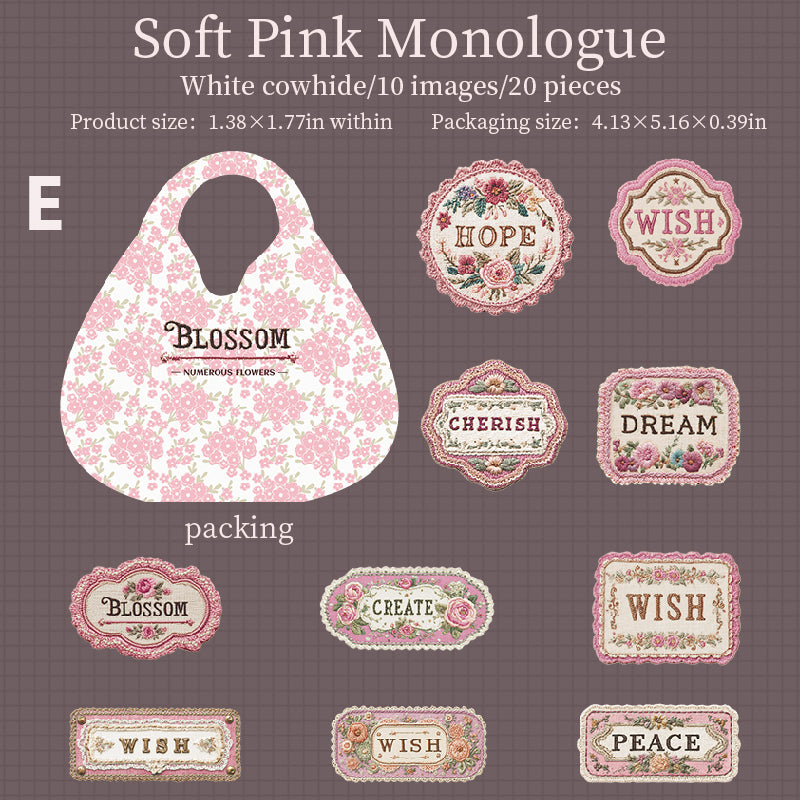 Flowers Embroider Sticker 10pcs