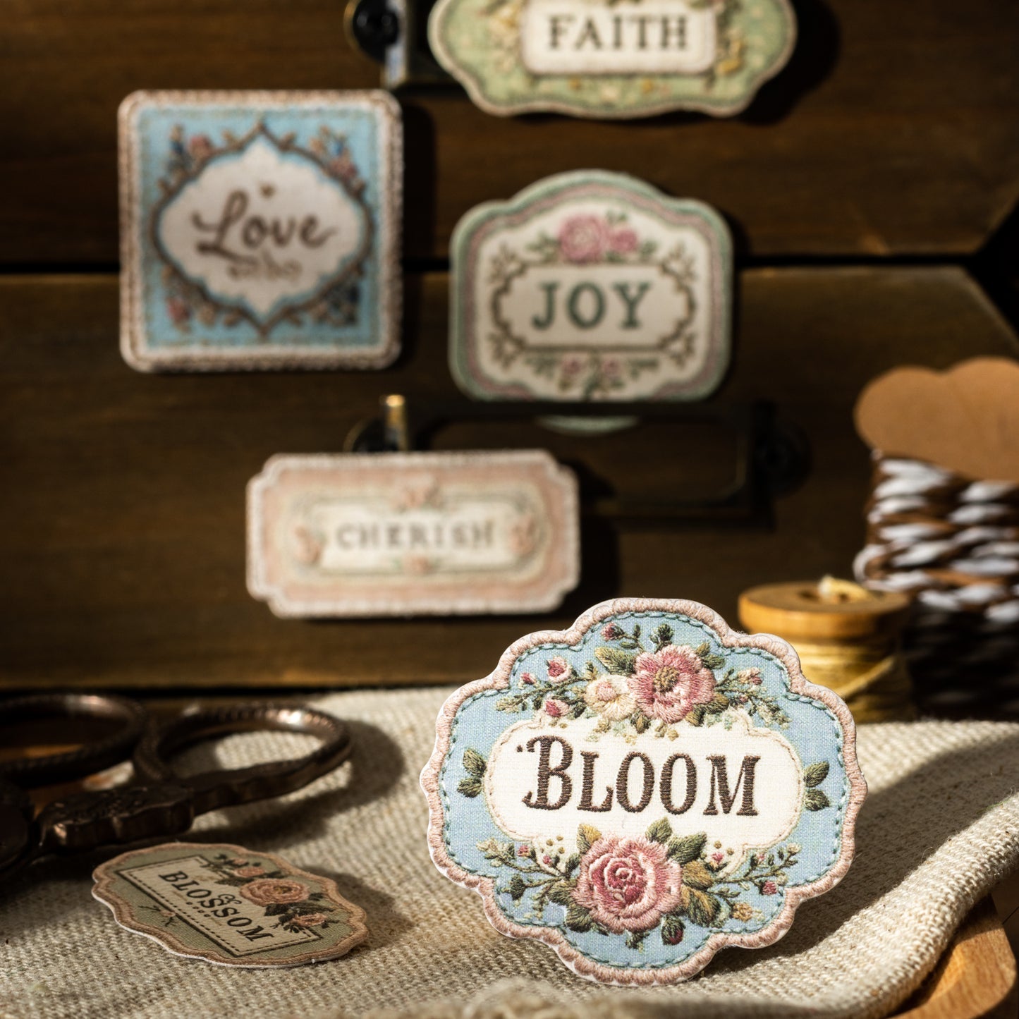 Flowers Embroider Sticker 10pcs