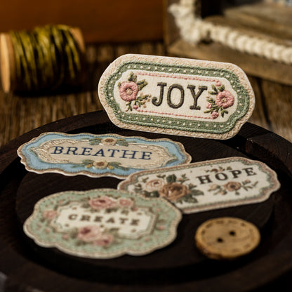 Flowers Embroider Sticker 10pcs