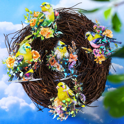 Flowers and Birds Stickers 10pcs