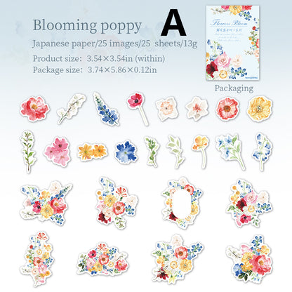 Flowers Bloom Sticker 25pcs