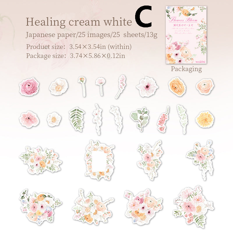Flowers Bloom Sticker 25pcs