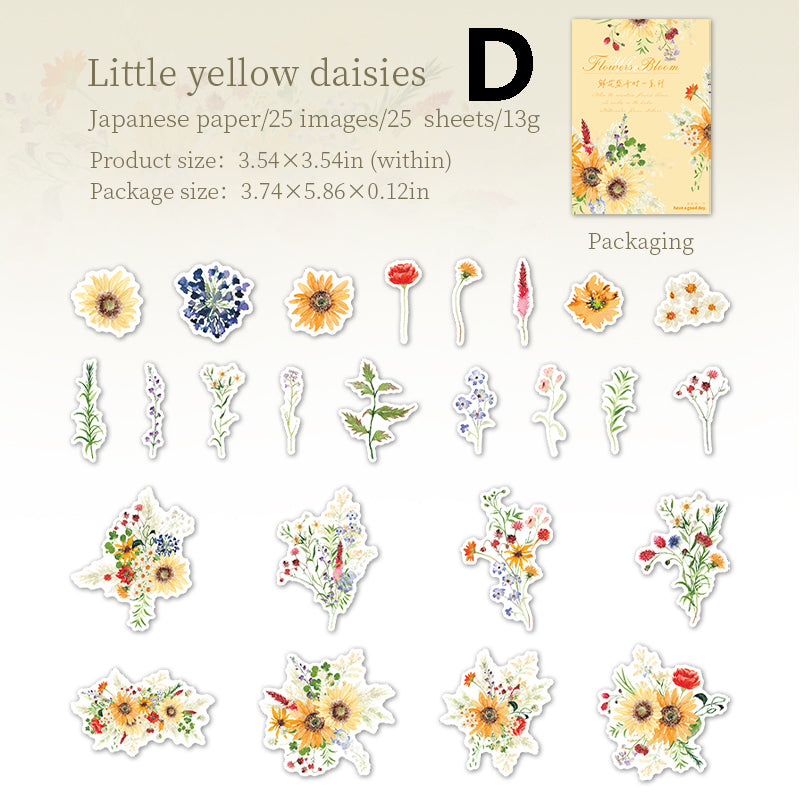 Flowers Bloom Sticker 25pcs