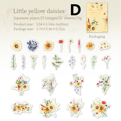Flowers Bloom Sticker 25pcs
