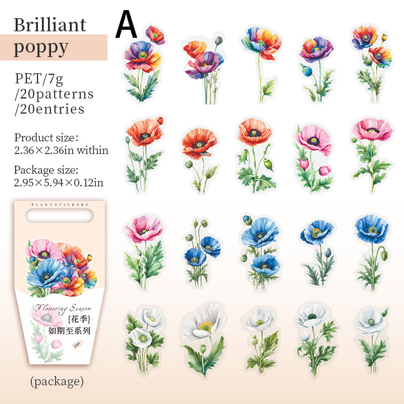 Flower Season Sticker 20pcs