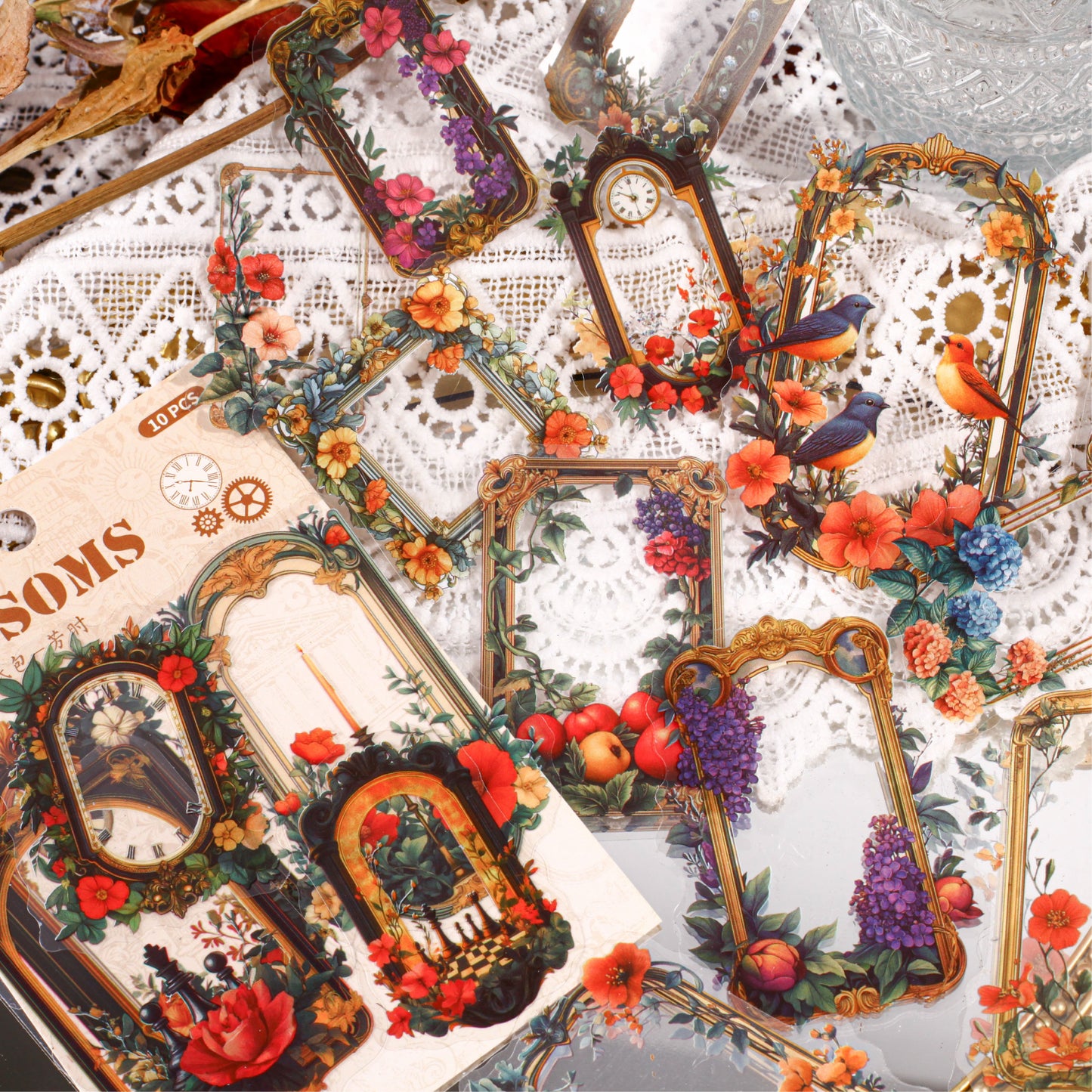 Flower Series Sticker Bag Sticker 10pcs