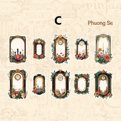 Flower Series Sticker Bag Sticker 10pcs