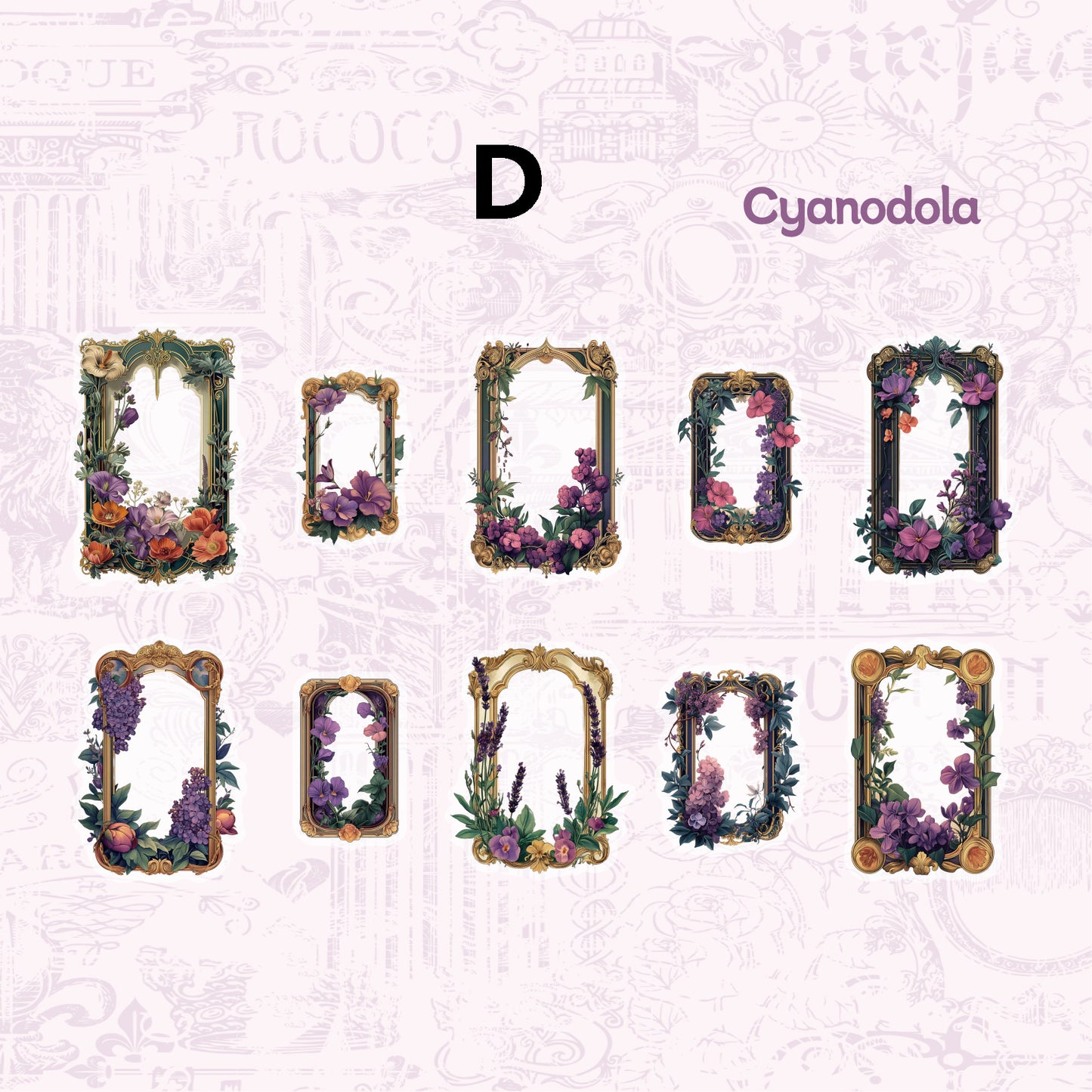 Flower Series Sticker Bag Sticker 10pcs