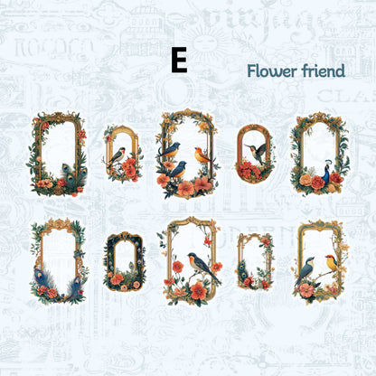 Flower Series Sticker Bag Sticker 10pcs