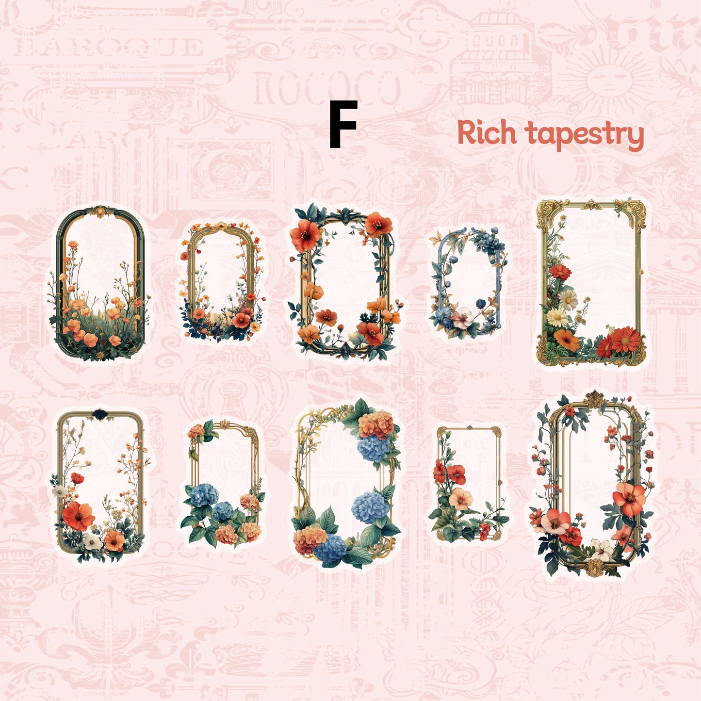 Flower Series Sticker Bag Sticker 10pcs
