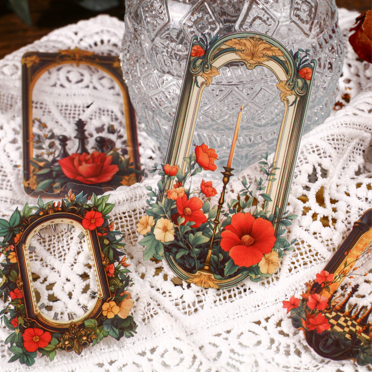 Flower Series Sticker Bag Sticker 10pcs