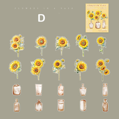 Flowers in Vase Stickers 20pcs