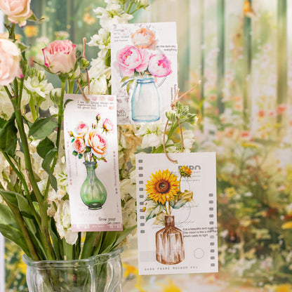 Flowers in Vase Stickers 20pcs