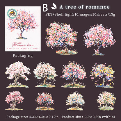 Flower Tree Sticker 10pcs