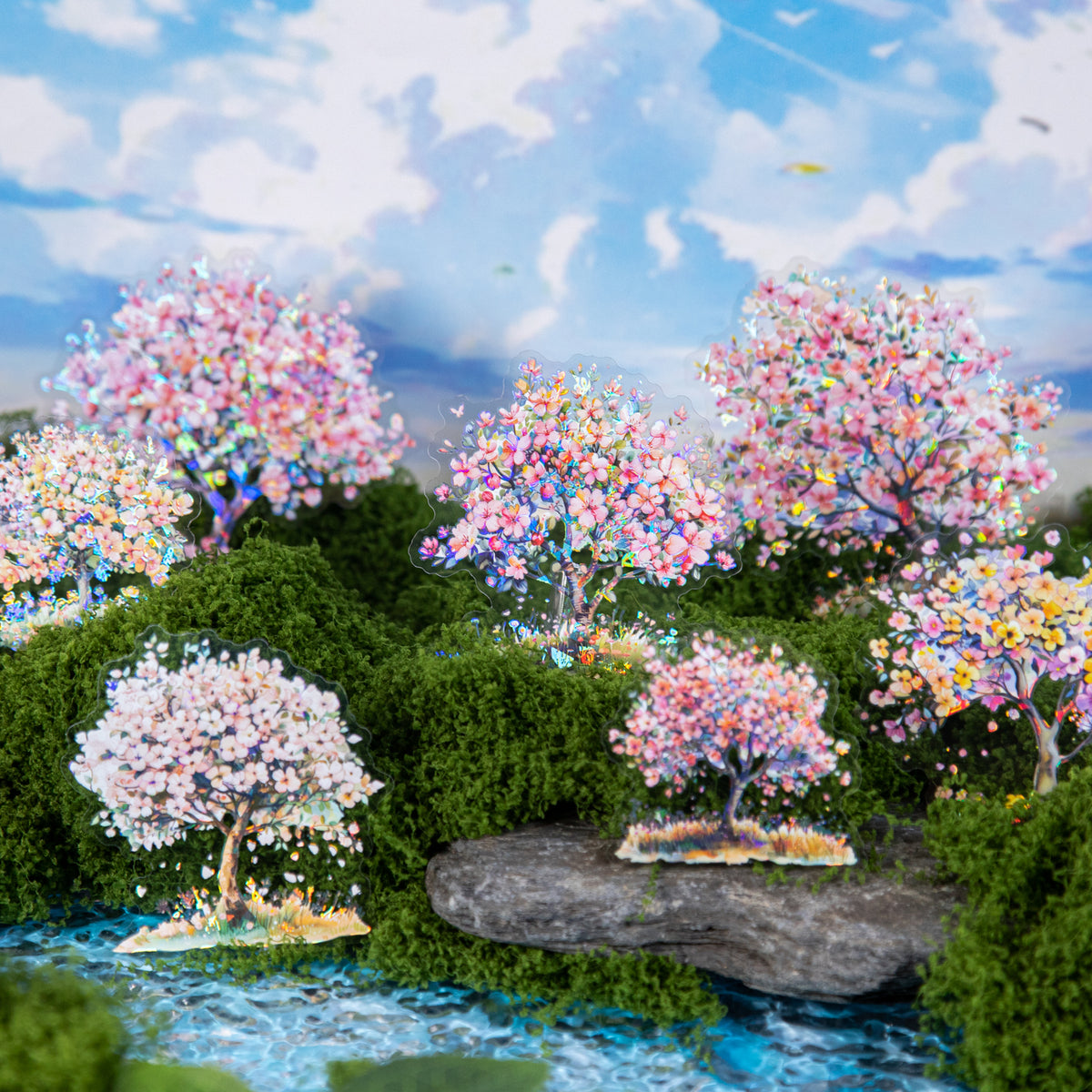 Flower Tree Sticker 10pcs