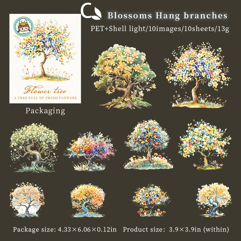 Flower Tree Sticker 10pcs